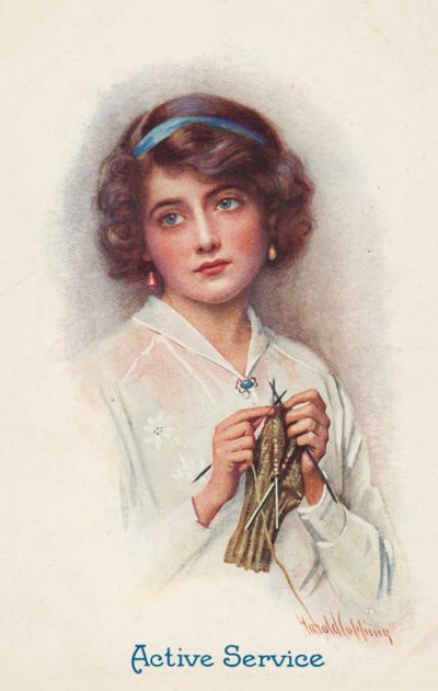 Aktiv tjänst (färglitografi) av Harold Copping