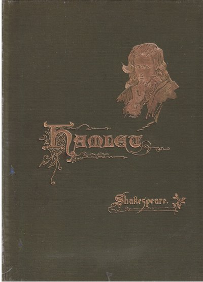 Framsida omslagskortdesign, illustration från Hamlet av Harold Copping