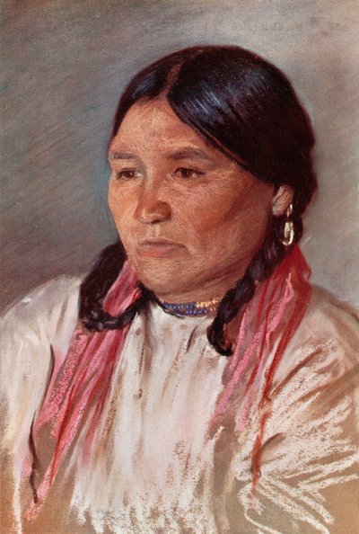 Naomi, hustru till Paul, en Blackfoot-indian av Harold Copping