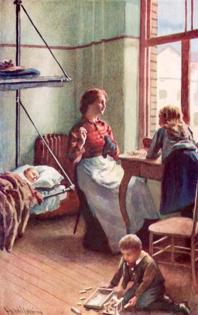 Öppna dörrar gav oss glimtar av inhemsk lugn, ett vardagsrum på regeringens gratis hotell? av Harold Copping