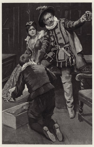 Petruchio började storma på nytt och sa att kepsen var gjuten i en porringer av Harold Copping