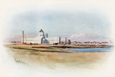 Regina, Saskatchewan, New Parliament House under uppförande av Harold Copping