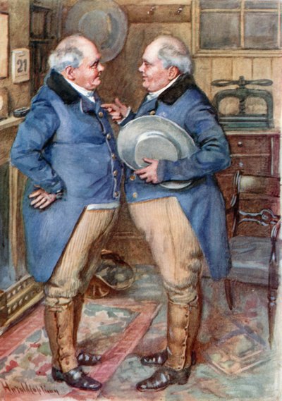 The Brothers Cheeryble (färg litho) av Harold Copping