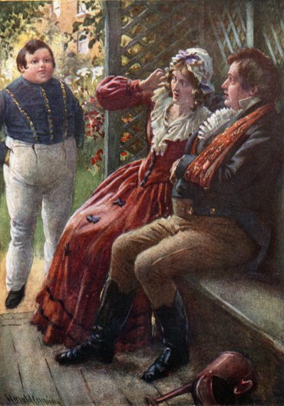 The Fat Boy Awake (färg litho) av Harold Copping