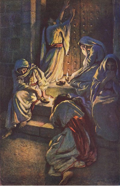 The foolish virgins, illustration från Harold Copping Pictures: The Crown Series, ca 1920-talet av Harold Copping
