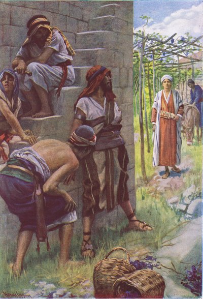 The wicked husbandmen, illustration från Harold Copping Pictures: The Crown Series, ca 1920-talet av Harold Copping