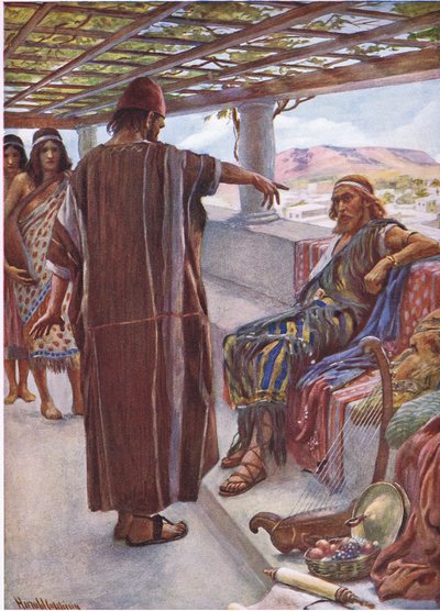Du är mannen, illustration från Pictures That Teach The Crown Series, 1920 av Harold Copping