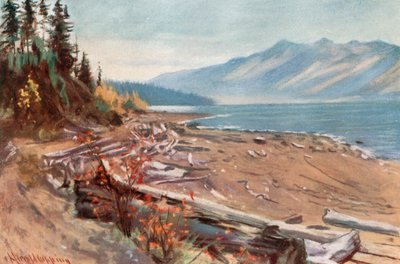 Utsikt från stranden av Kootenay Lake av Harold Copping
