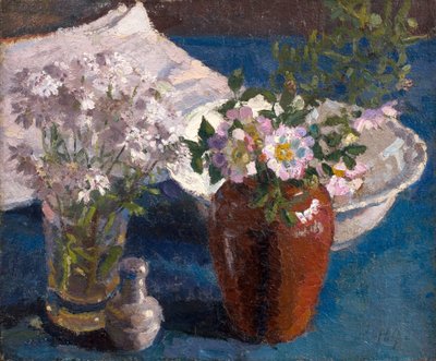 Stilleben: Blommor på ett bord, ca 1909 (olja på duk) av Harold Gilman