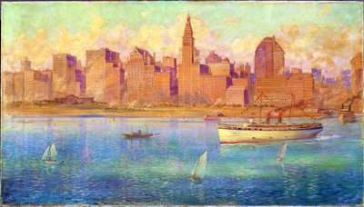 Lake Front, Chicago (olja på duk) av Harold Harrington Betts