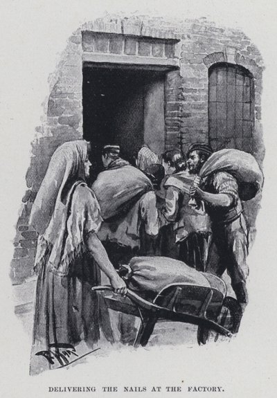 Levererar naglarna på fabriken (s/v foto) av Harold Hume Piffard