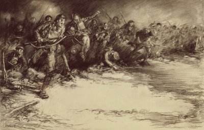 Counter Attack, ca 1918 (penna på papper) av Harold James Mowat