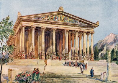 Svävande joniska fasad av Temple of the Efesian Diana av Harold Oakley