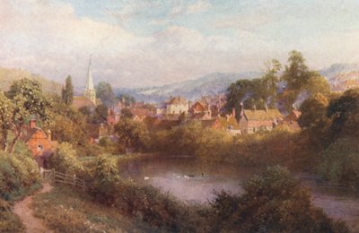 Godalming, en bit av den gamla staden (färglitografi) av Harold Sutton Palmer