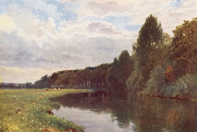 Floden Wey, nära Ripley (färglitografi) av Harold Sutton Palmer