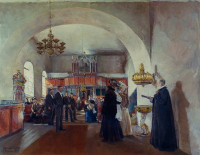 Dop i Stange kyrka av Harriet Backer