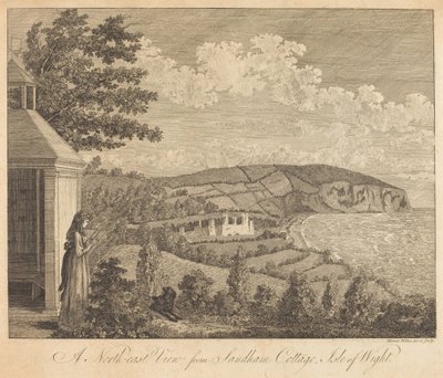 En nordostvy från Sandham Cottage, Isle of Wight av Harriet Wilkes