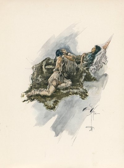 Longfellows sång om Hiawatha (färglitografi) av Harrison Fisher