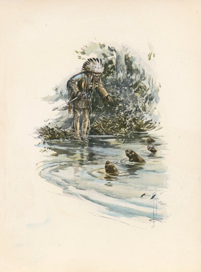 Longfellows sång om Hiawatha (färglitografi) av Harrison Fisher