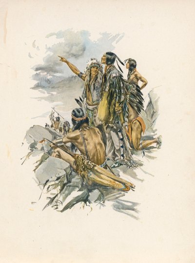 Longfellows sång om Hiawatha (färglitografi) av Harrison Fisher