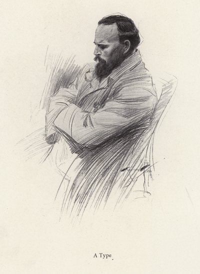 Porträtt av en sittande man (litho) av Harrison Fisher