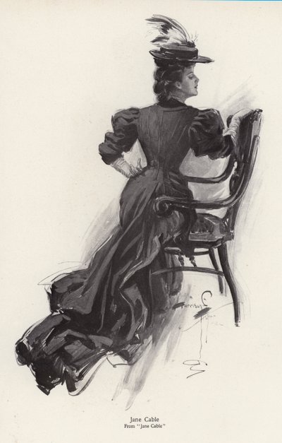 Karaktären Jane Cable från romanen Jane Cable av George Barr McCutcheon (litho) av Harrison Fisher
