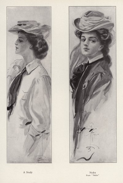 Karaktären Nedra från romanen Nedra, av George Barr McCutcheon (litho) av Harrison Fisher