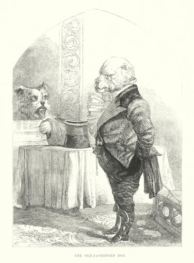 Roliga hundar: Den gammaldags hunden (gravyr) av Harrison William Weir