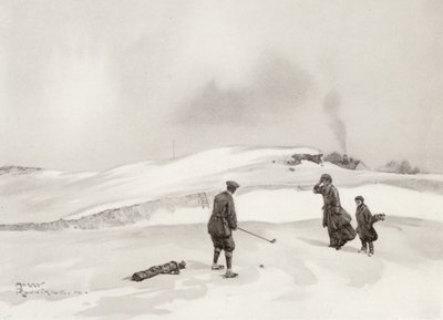 Golfplätze: Skegness, der zweite Schlag am neunten Loch von Harry (1878-1950) Rountree