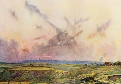 Golfplätze: St. Andrews, die Stadt in der Ferne von Harry (1878-1950) Rountree