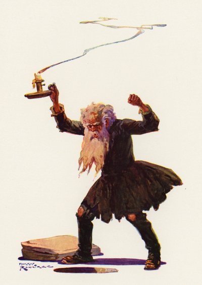 The Miser (färg litho) av Harry Rountree