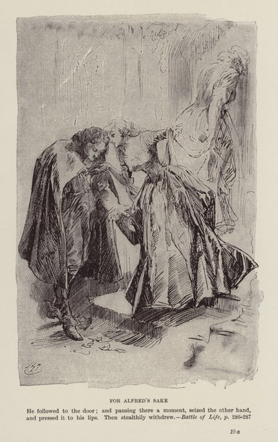 Julböcker av Charles Dickens: Livets kamp (litografi) av Harry (after) Furniss