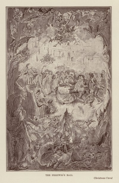 Julböcker av Charles Dickens: Julsaga (litografi) av Harry (after) Furniss