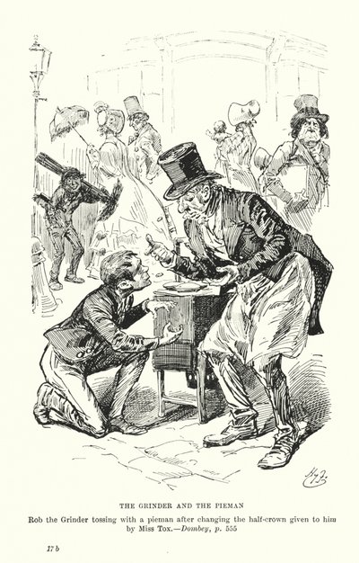 Illustration till Dombey och son av Charles Dickens (litografi) av Harry (after) Furniss