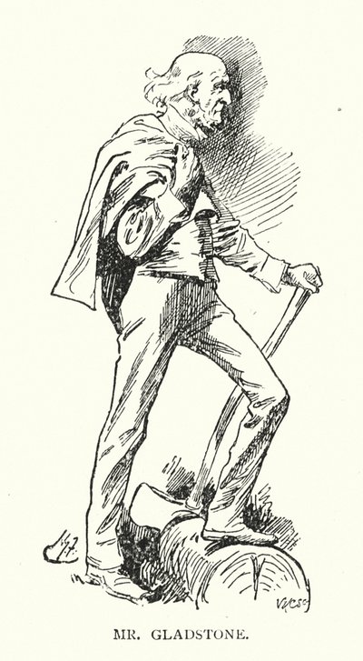Mr Gladstone (litografi) av Harry (after) Furniss
