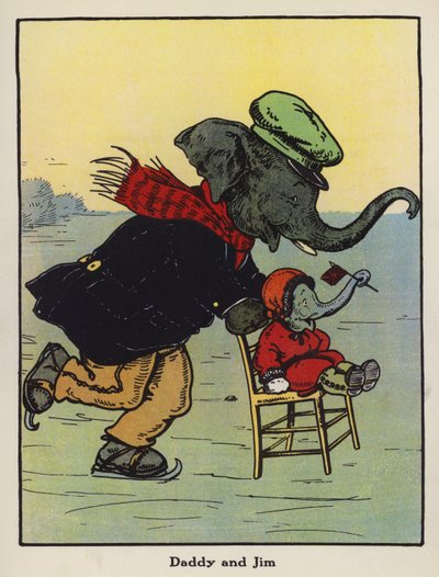 Pappa och Jim (färg litho) av Harry B Neilson