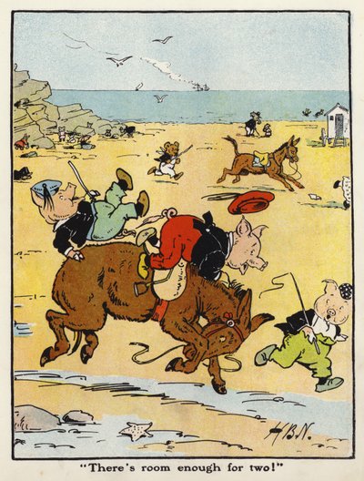 "Det finns plats nog för två!" (färg litho) av Harry B Neilson