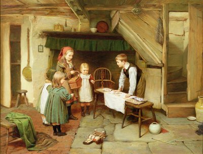A Visit to the Sweet Shop (olja på duk) (se även 17194) av Harry Brooker