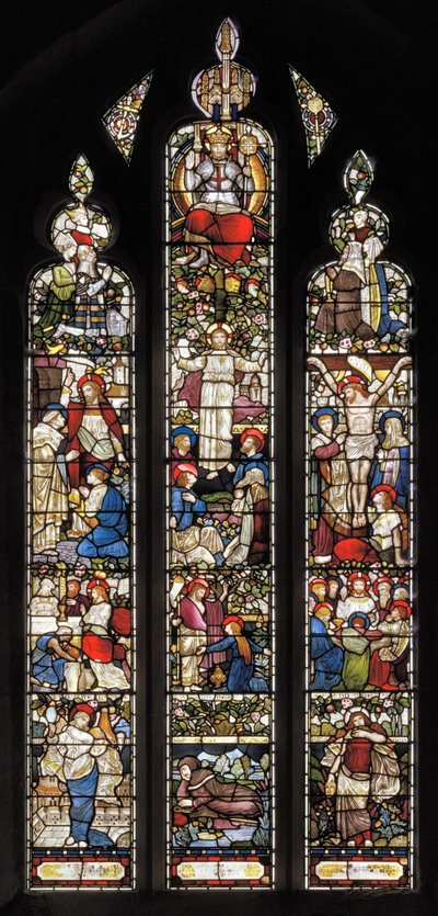 Piers Ploughman, av William Langland, 1873 (målat glas) av Harry Burrow