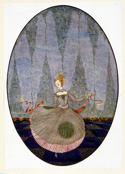 Dansade över golvet eftersom ingen ännu hade dansat - i Andersens "Den lilla sjöjungfrun" av Harry Clarke