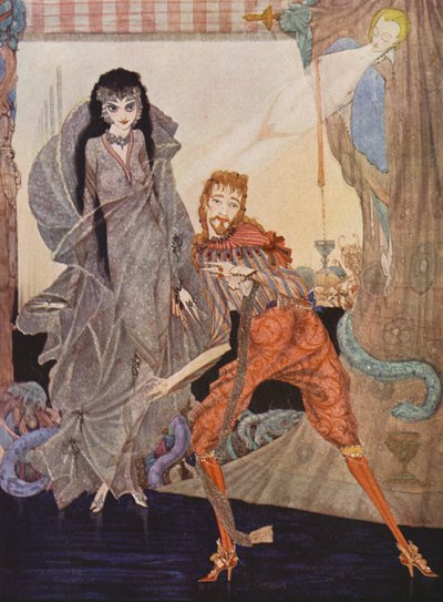 Edgar Allan Poe: Ligeia (färglitografi) av Harry Clarke