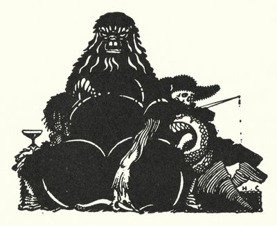 Edgar Allan Poe: Den svarta katten (litografi) av Harry Clarke
