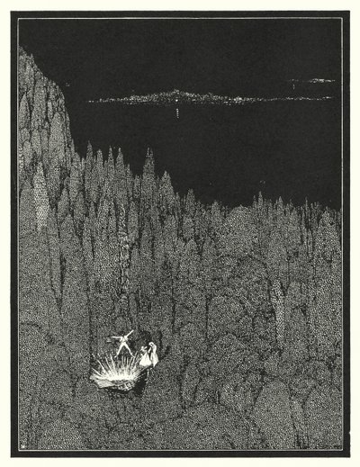 Edgar Allan Poe: Guldbaggen (litografi) av Harry Clarke