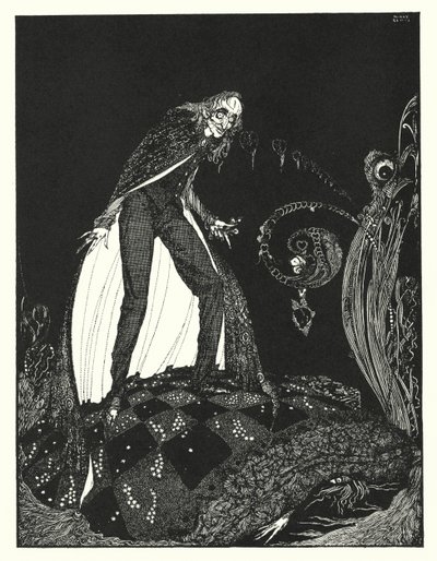 Edgar Allan Poe: Det skvallrande hjärtat (litografi) av Harry Clarke