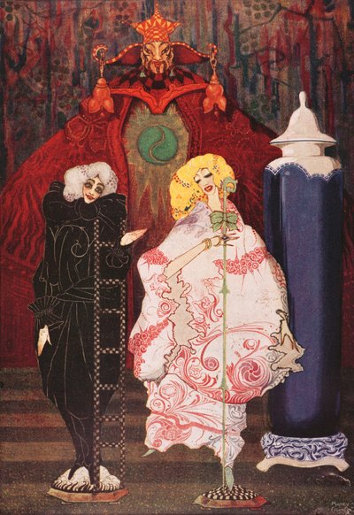 "Har du verkligen modet?", illustration från "Herdinnan och skorstensfejaren", av Hans Christian Andersen av Harry Clarke