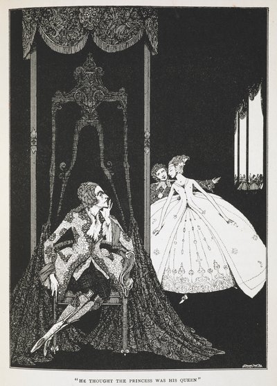 "Han trodde att prinsessan var hans drottning". Illustration till berättelsen, 