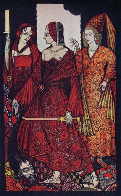 Queens Who Cut the Moss of Glanna, Judith of Scripture och Glorianna, 1910 av Harry Clarke