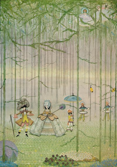 Riquet med tofsen. Från Charles Perraults sagor. Vattenfärgsteckning, 1923 av Harry Clarke