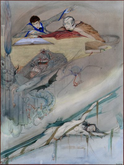 The Fall of the House of Usher, 1923 (penna och wc) av Harry Clarke