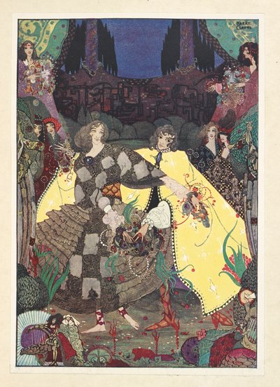 Paradisets trädgård. "Nu ska vi börja våra danser!" ropade älvorna. av Harry Clarke